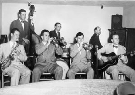 My Dad playing at KGAF radio circa 1959. I still have the 1951 J-45 Gibson guitar.