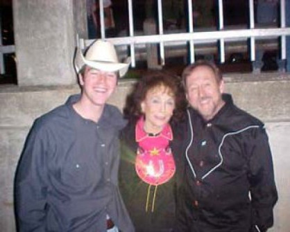 Bach Norwood (Bach, great name for a musician), Loretta Lynn and me. Bach found the hat out back at the gig. Really!