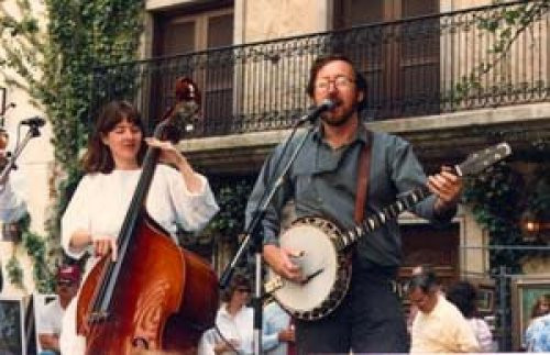 Gig with Texas Shorty (Jim Chancellor - you can just see his fiddle), Leigh Taylor and me. I don’t know who the man with the red hat is…